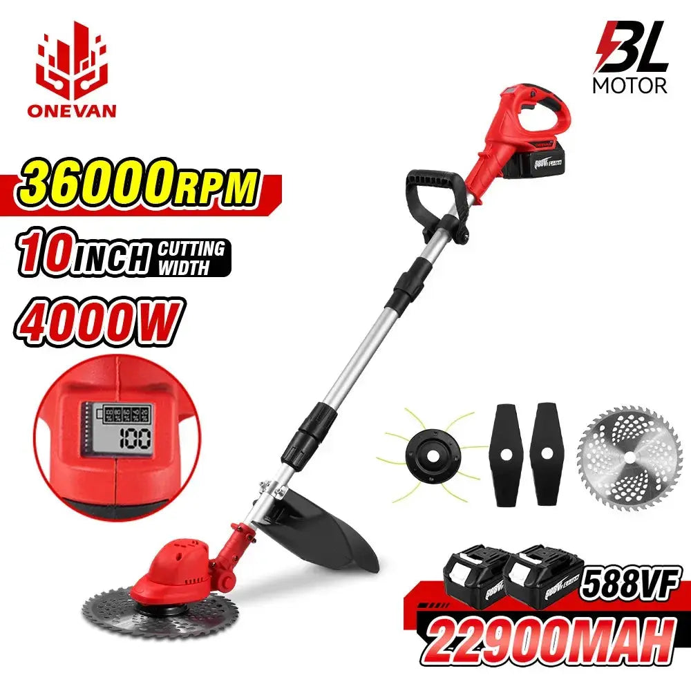 10inch Brushless Electric Lawn Mower 36000RPM Cordless Grass - Ton Monde Shop