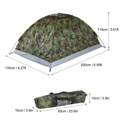 Camping Tent Waterproof Windproof UV Sunshade Canopy for 1/2 Person