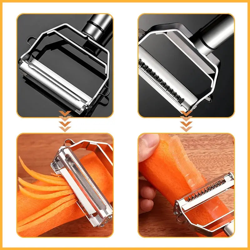 4in1 Vegetable Peeler Stainless Steel - Ton Monde Shop