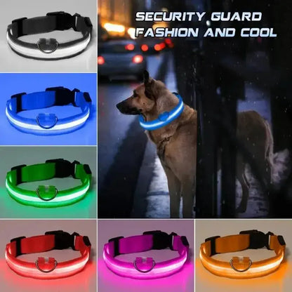 Adjustable Dog Collar LED Glowing Luminous Collar Dog Night Light - Ton Monde Shop