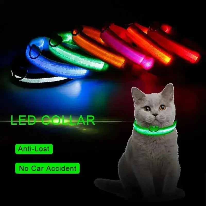 Adjustable Dog Collar LED Glowing Luminous Collar Dog Night Light - Ton Monde Shop