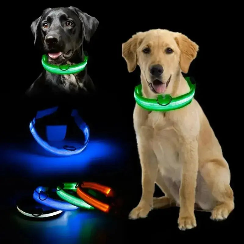 Adjustable Dog Collar LED Glowing Luminous Collar Dog Night Light - Ton Monde Shop