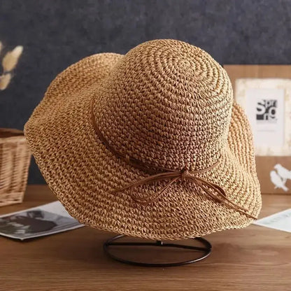 Beach Hats Adults Female Simple Straw