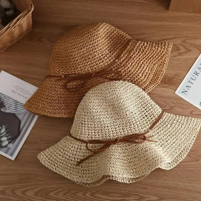 Beach Hats Adults Female Simple Straw - Ton Monde Shop