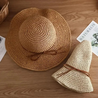 Beach Hats Adults Female Simple Straw - Ton Monde Shop