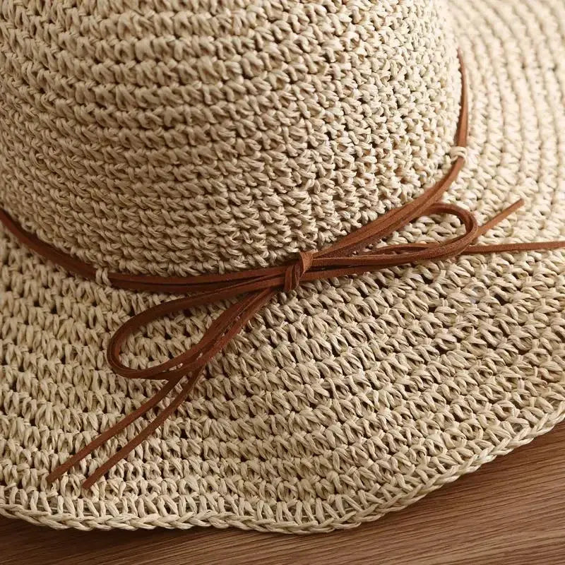 Beach Hats Adults Female Simple Straw - Ton Monde Shop