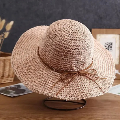 Beach Hats Adults Female Simple Straw