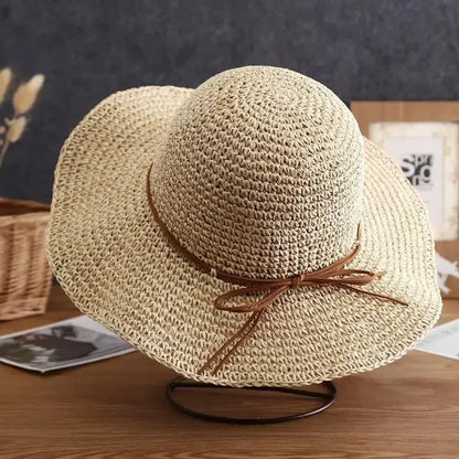 Beach Hats Adults Female Simple Straw