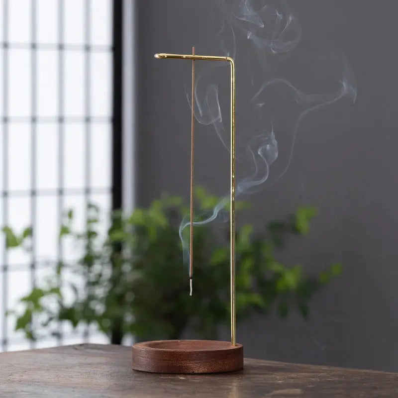 Burner Incense Stick Holder Wooden Round