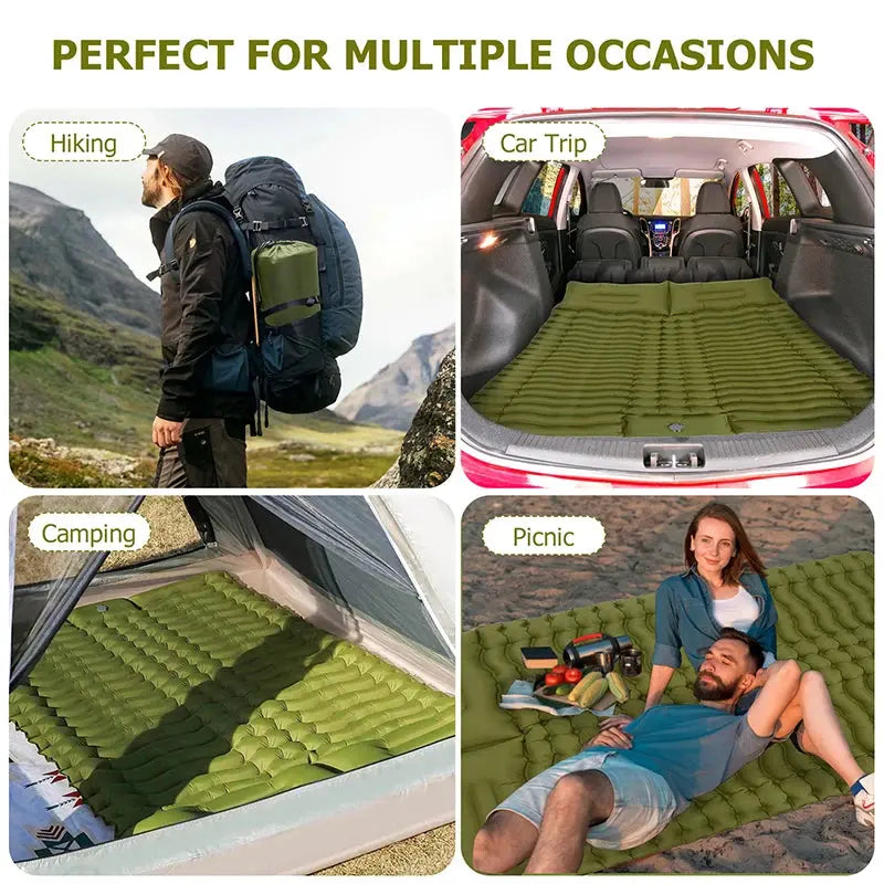 Camping Self-Inflating Mat Sleeping Mattress with Pillow 2 Persons - Ton Monde Shop