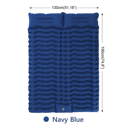 Camping Self-Inflating Mat Sleeping Mattress with Pillow 2 Persons