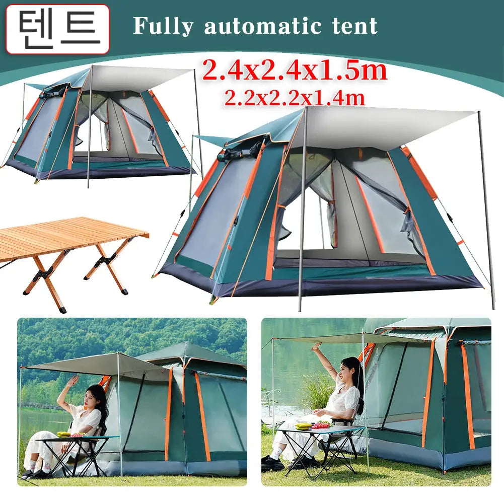 Camping Tent One-touch With Canopy Folding Waterproof tent Supplies Portable - Ton Monde Shop