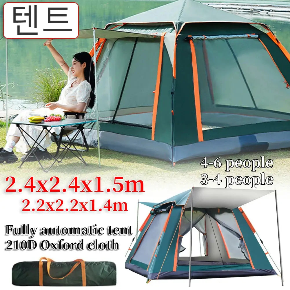 Camping Tent One-touch With Canopy Folding Waterproof tent Supplies Portable - Ton Monde Shop