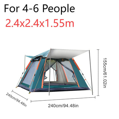 Camping Tent One-touch With Canopy Folding Waterproof tent Supplies Portable