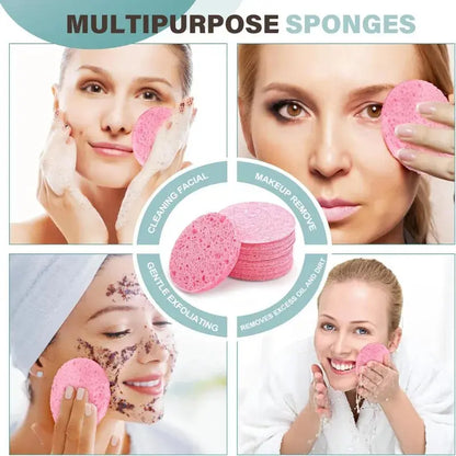 Compress Face Wash Puff Natural Wood Pulp Sponge - Ton Monde Shop