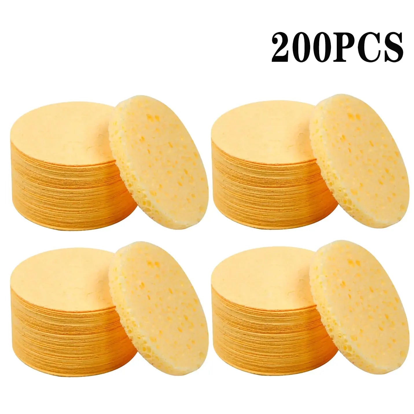 Compress Face Wash Puff Natural Wood Pulp Sponge