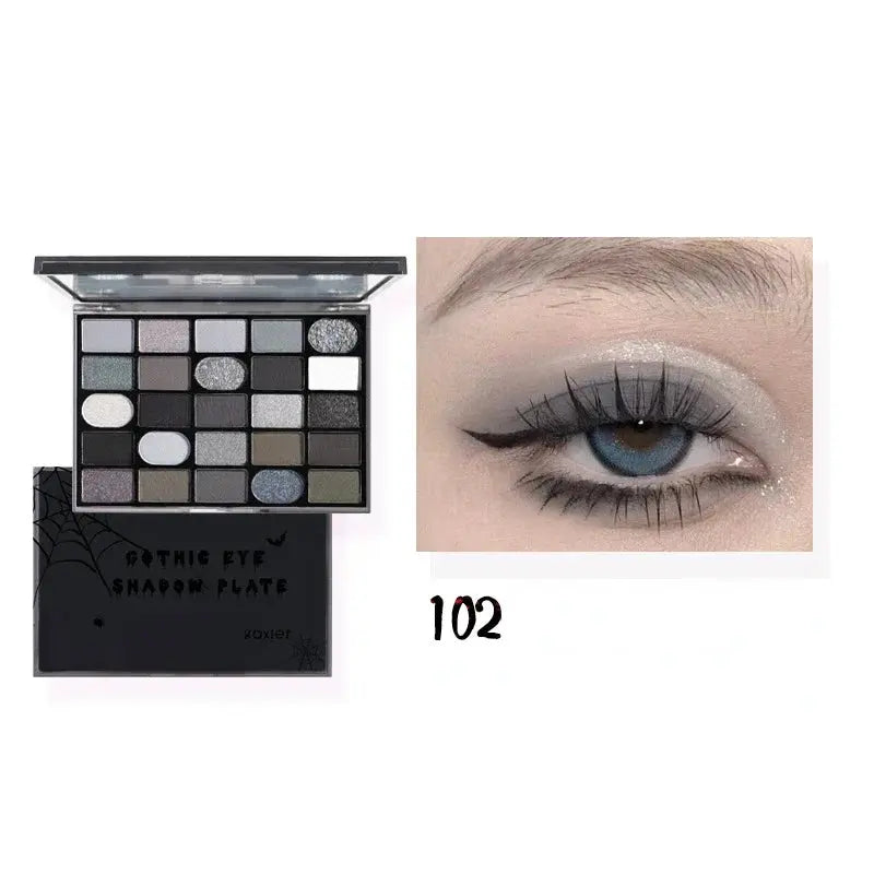 Palette d'ombres à paupières gothique foncé, nacré, mat, fines étincelles, stroboscopes Punk profond, tridimensionnel, maquillage cosmétique