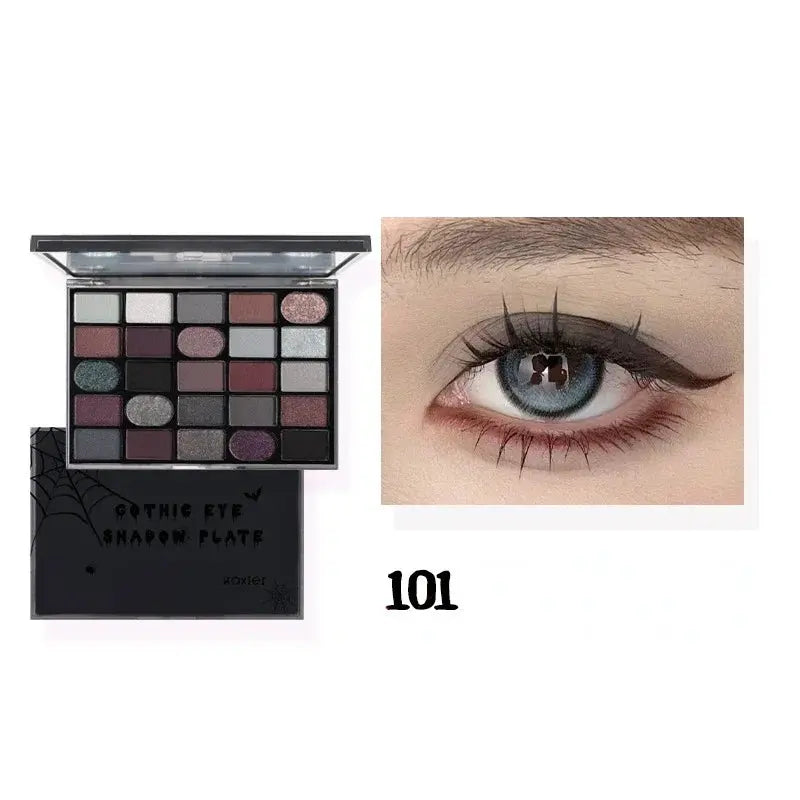 Palette d'ombres à paupières gothique foncé, nacré, mat, fines étincelles, stroboscopes Punk profond, tridimensionnel, maquillage cosmétique