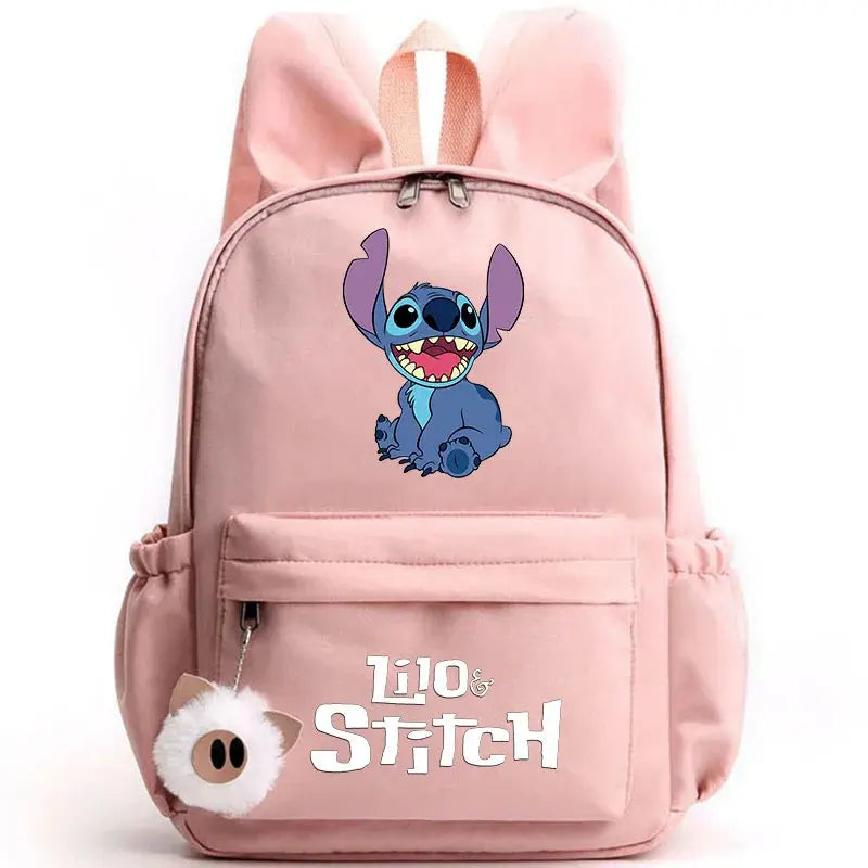 Disney Lilo point sac à dos pour filles garçons adolescent enfants sac à dos décontracté sacs d'école voyage oreilles de lapin sacs à dos Mochila