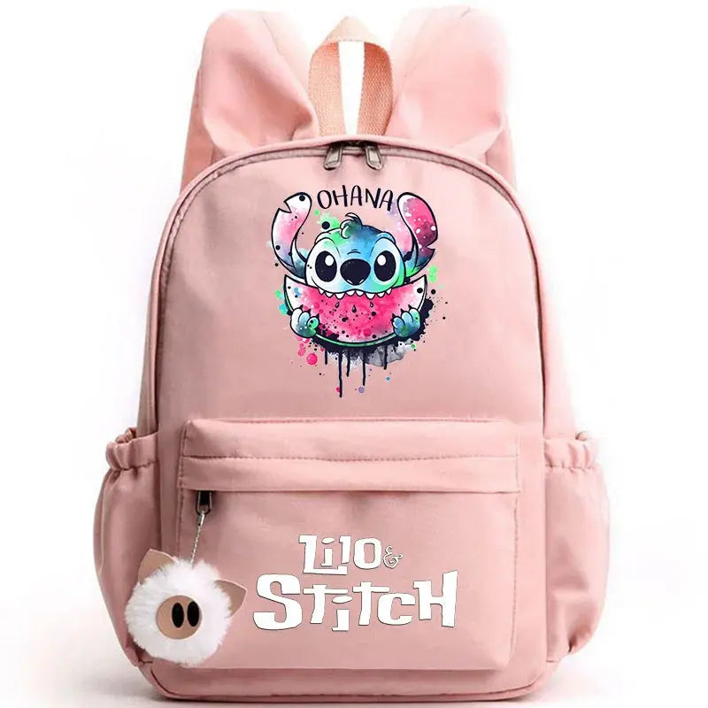 Disney Lilo point sac à dos pour filles garçons adolescent enfants sac à dos décontracté sacs d'école voyage oreilles de lapin sacs à dos Mochila