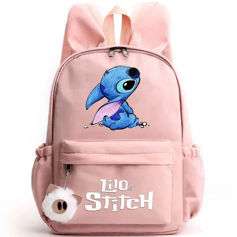 Disney Lilo point sac à dos pour filles garçons adolescent enfants sac à dos décontracté sacs d'école voyage oreilles de lapin sacs à dos Mochila