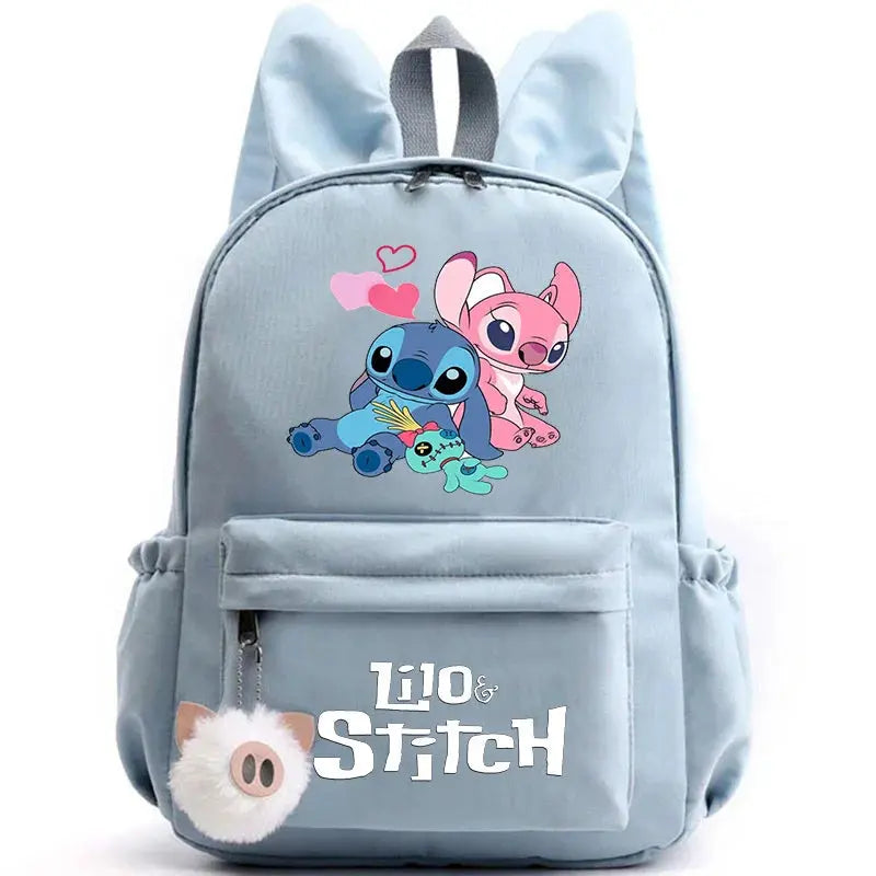 Disney Lilo point sac à dos pour filles garçons adolescent enfants sac à dos décontracté sacs d'école voyage oreilles de lapin sacs à dos Mochila