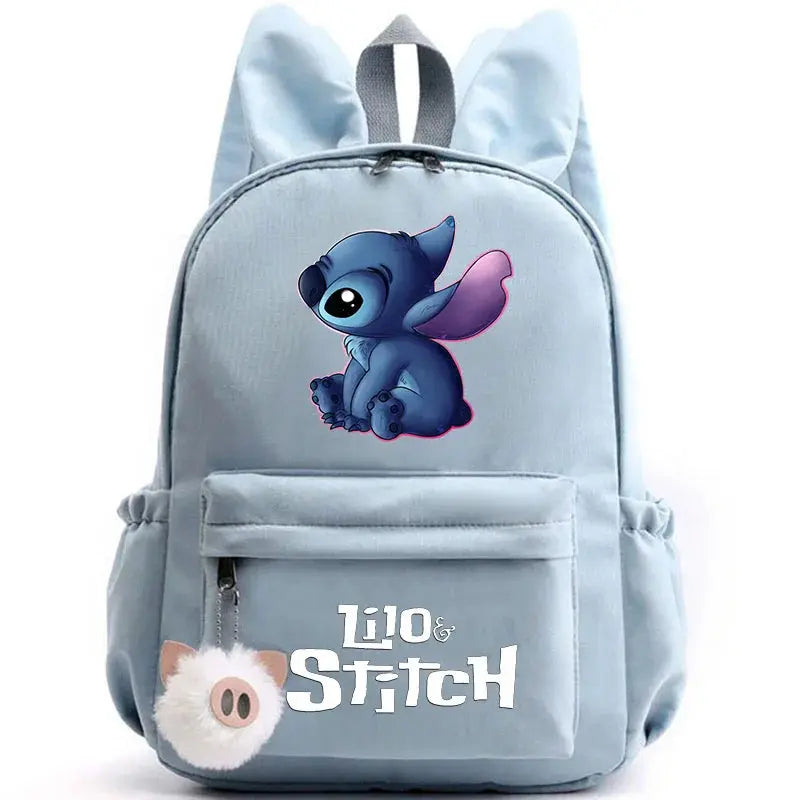 Disney Lilo point sac à dos pour filles garçons adolescent enfants sac à dos décontracté sacs d'école voyage oreilles de lapin sacs à dos Mochila