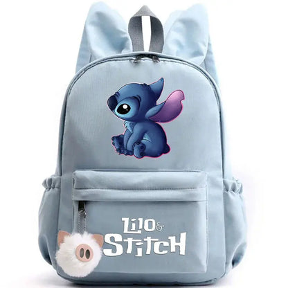 Disney Lilo point sac à dos pour filles garçons adolescent enfants sac à dos décontracté sacs d'école voyage oreilles de lapin sacs à dos Mochila