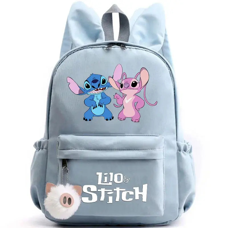 Disney Lilo point sac à dos pour filles garçons adolescent enfants sac à dos décontracté sacs d'école voyage oreilles de lapin sacs à dos Mochila