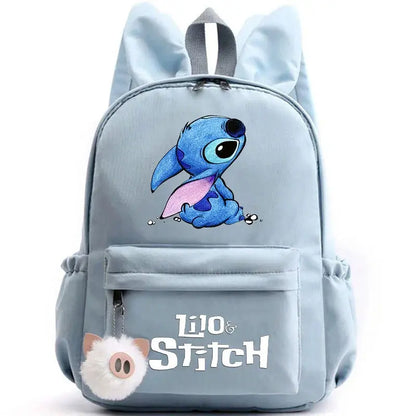 Disney Lilo point sac à dos pour filles garçons adolescent enfants sac à dos décontracté sacs d'école voyage oreilles de lapin sacs à dos Mochila