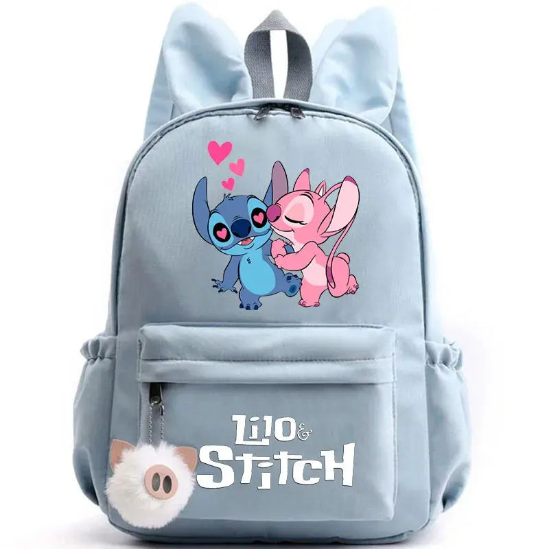 Disney Lilo point sac à dos pour filles garçons adolescent enfants sac à dos décontracté sacs d'école voyage oreilles de lapin sacs à dos Mochila