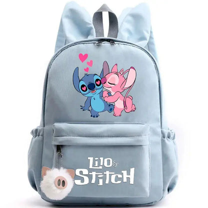 Disney Lilo point sac à dos pour filles garçons adolescent enfants sac à dos décontracté sacs d'école voyage oreilles de lapin sacs à dos Mochila