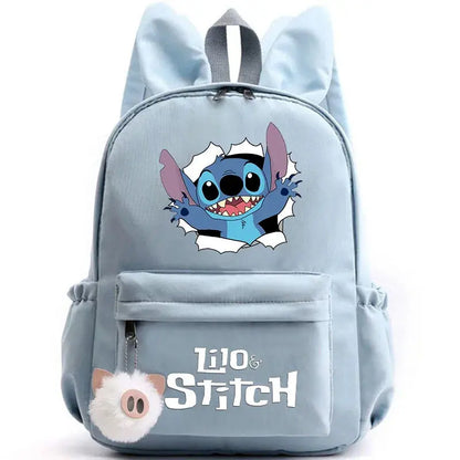 Disney Lilo point sac à dos pour filles garçons adolescent enfants sac à dos décontracté sacs d'école voyage oreilles de lapin sacs à dos Mochila