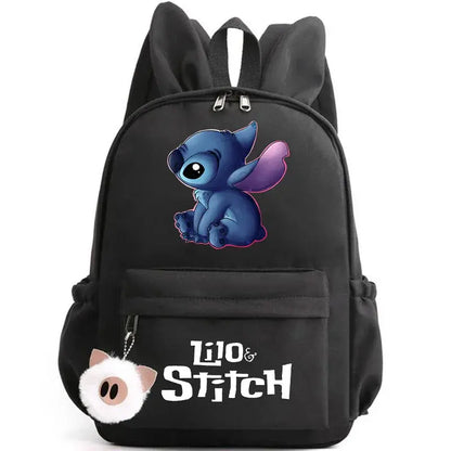 Disney Lilo point sac à dos pour filles garçons adolescent enfants sac à dos décontracté sacs d'école voyage oreilles de lapin sacs à dos Mochila