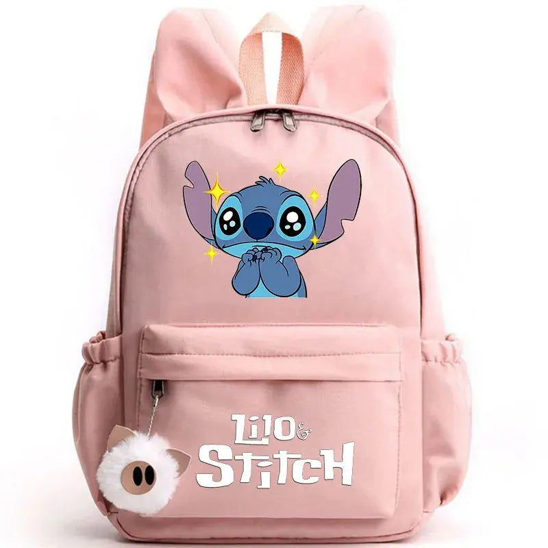 Disney Lilo point sac à dos pour filles garçons adolescent enfants sac à dos décontracté sacs d'école voyage oreilles de lapin sacs à dos Mochila