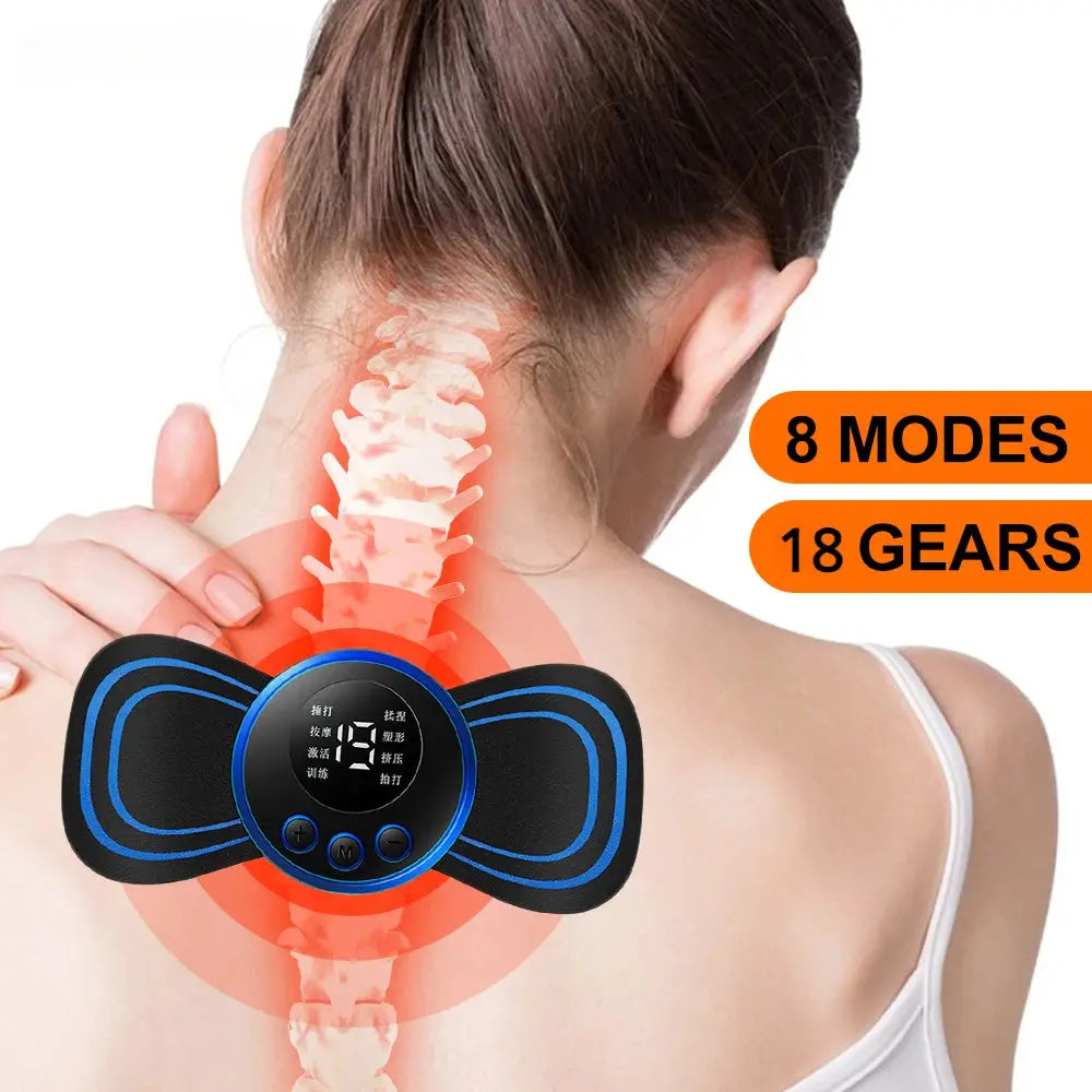 EMS Neck Massager Mini Cervical Back Muscle Pain Relief Patch - Ton Monde Shop