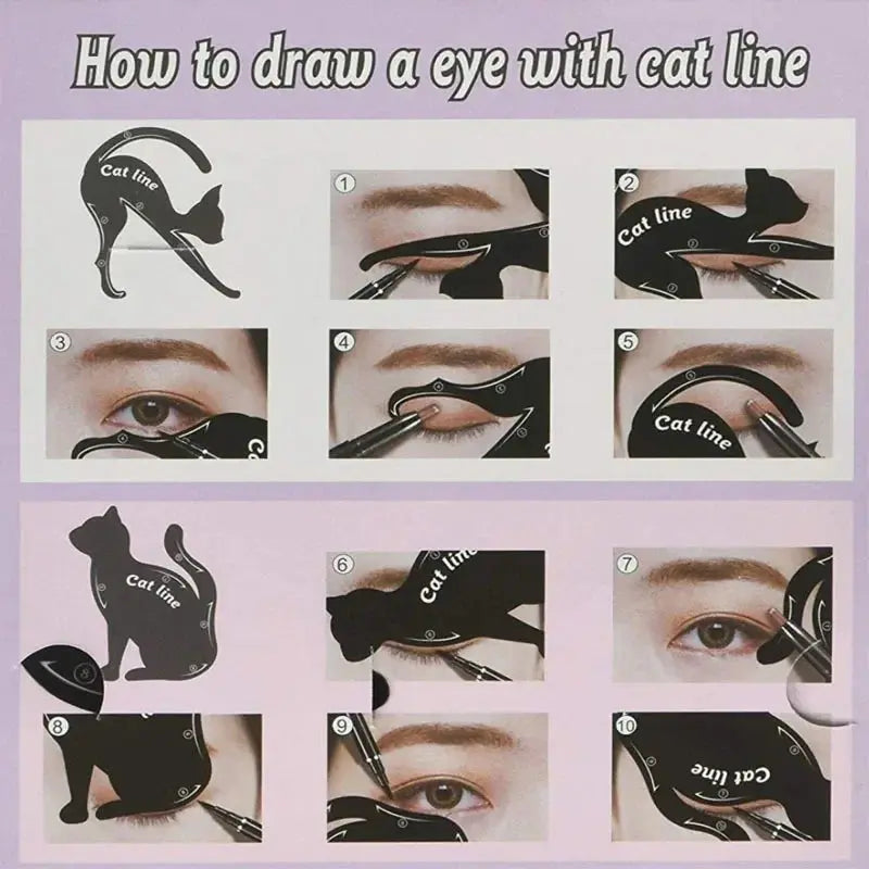 Eyeliner Stencils Cat Line Eyeliner Stamps Models - Ton Monde Shop