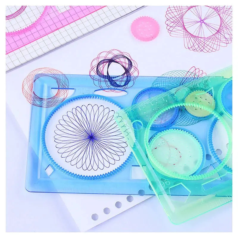 Geometry Spirograph Drawing Stencils Set Painting Template Kids Toy - Ton Monde Shop