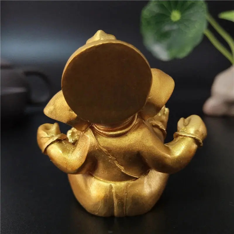 Gold Lord Ganesha Decoration Statue - Ton Monde Shop