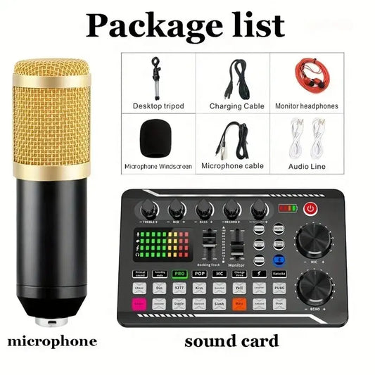 Équipement DJ Microphone carte son Console Studio carte son Kit câble téléphone mixage ordinateur mélangeur vocal en direct F998 carte son