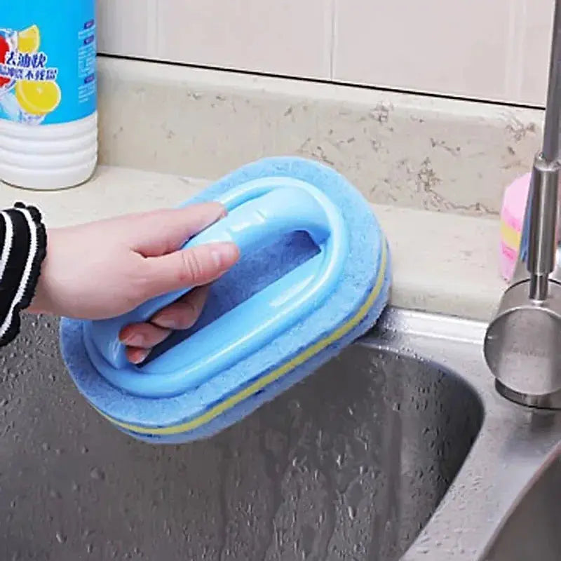 Kitchen Bathroom Toilet Cleaning magic sponge Glass Wall Bath Brush Handle Sponge Ceramic Window Slot Clean Brush - Ton Monde Shop