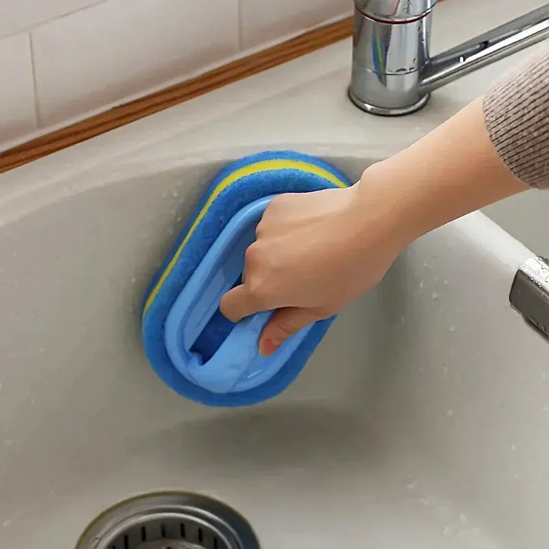 Kitchen Bathroom Toilet Cleaning magic sponge Glass Wall Bath Brush Handle Sponge Ceramic Window Slot Clean Brush - Ton Monde Shop