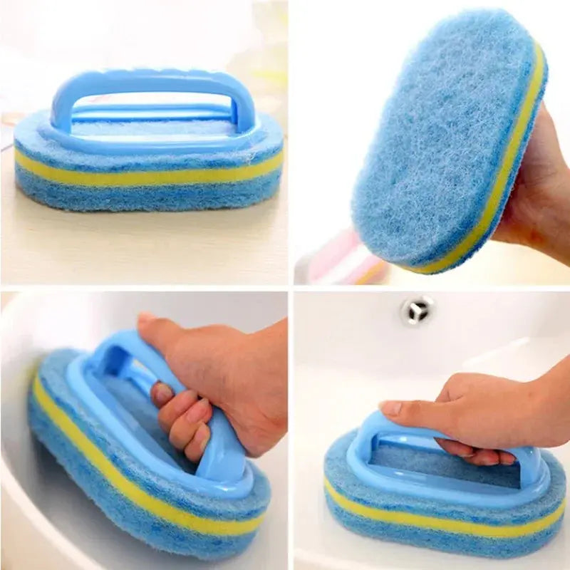 Kitchen Bathroom Toilet Cleaning magic sponge Glass Wall Bath Brush Handle Sponge Ceramic Window Slot Clean Brush - Ton Monde Shop