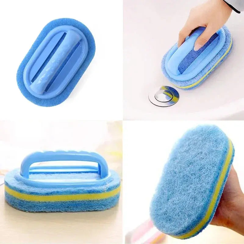 Kitchen Bathroom Toilet Cleaning magic sponge Glass Wall Bath Brush Handle Sponge Ceramic Window Slot Clean Brush - Ton Monde Shop