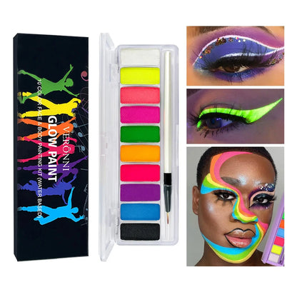 Maquillage pour peinture artistique fluorescente du visage et du corps