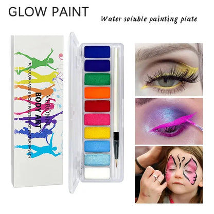 Maquillage pour peinture artistique fluorescente du visage et du corps