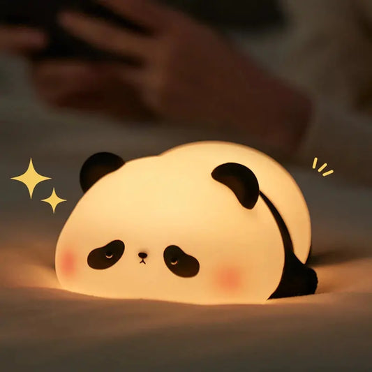 Panda LED Veilleuse Mignon Silicone Veilleuse USB Rechargeable Tactile Lampe De Nuit Chambre Timing Lampe Décoration Cadeau Pour Enfants