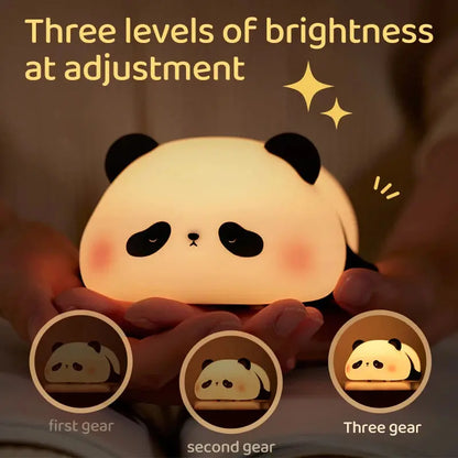 Panda LED Night Light Silicone USB Rechargeable Timing Touch - Ton Monde Shop