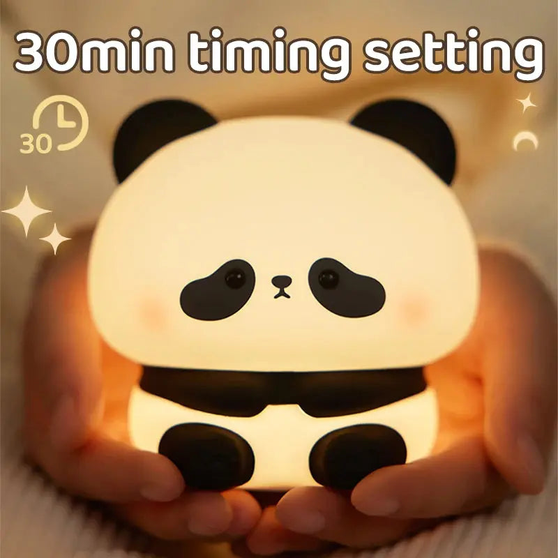 Panda LED Night Light Silicone USB Rechargeable Timing Touch - Ton Monde Shop