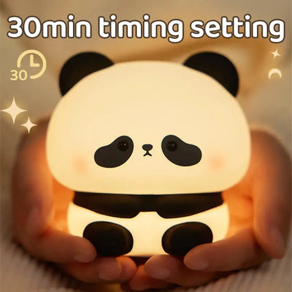 Panda LED Night Light Silicone USB Rechargeable Timing Touch - Ton Monde Shop